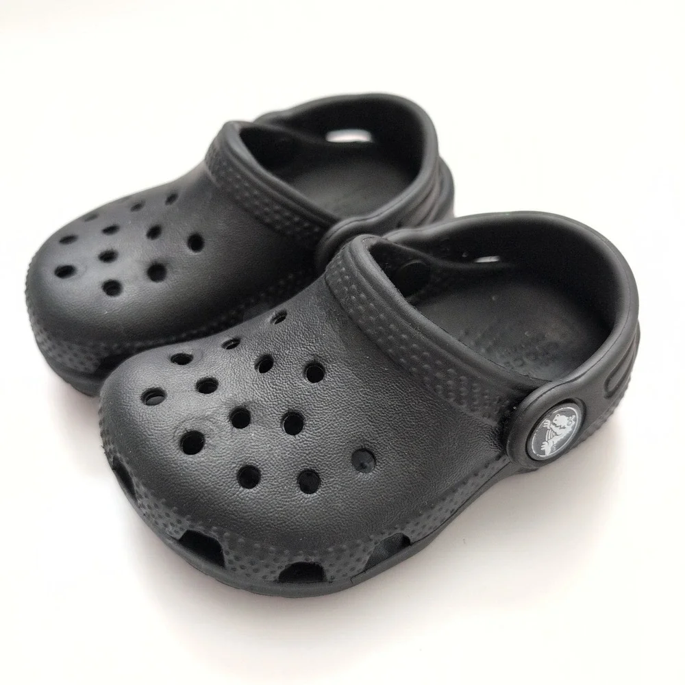Kids Black Crocs Classic Clog Shoes Size 5 Baby Toddler‎ Littles Water Sandals